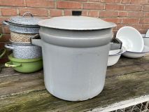 grijs emaille wasketel