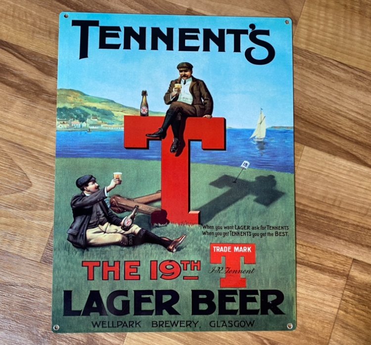 reclamebord tennents beer